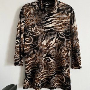 Vintage animal print crewneck top